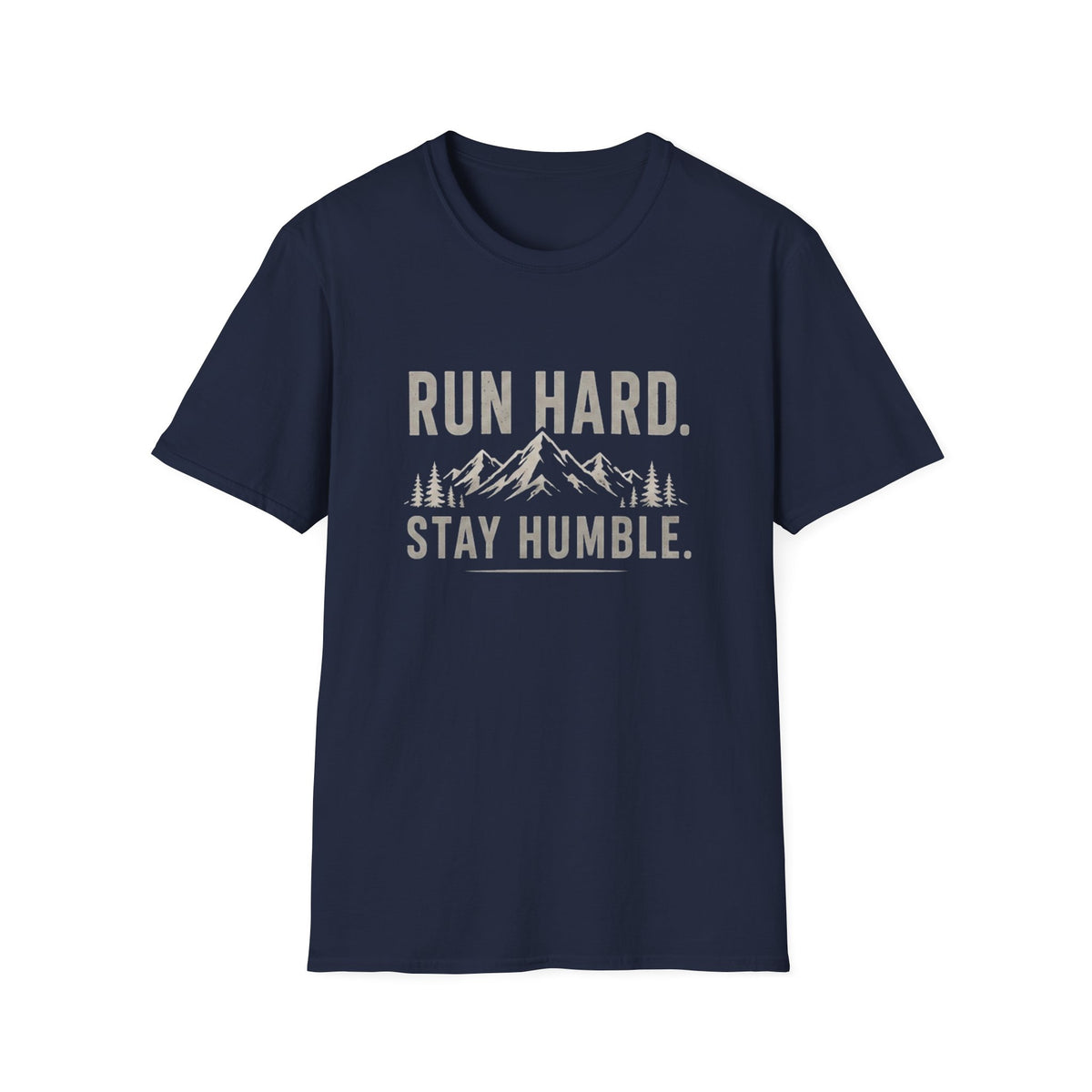 Run Hard Stay Humble Mountain T‑Shirt — Motivational Running Tee