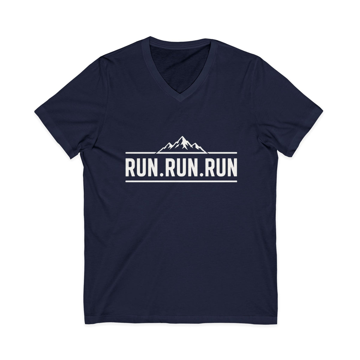 Run.Run.Run V-Neck Tee — "When Your Legs Are Tired, Run With Your Heart" Running Shirt