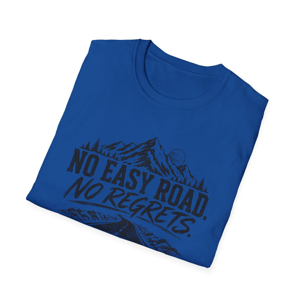 No Easy Road, No Regrets Mountain T-Shirt — Adventure Outdoor Graphic Tee