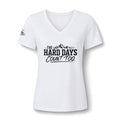 The Hard Days Count Too V-Neck Tee — Women's Inspirational Mountain Graphic Shirt