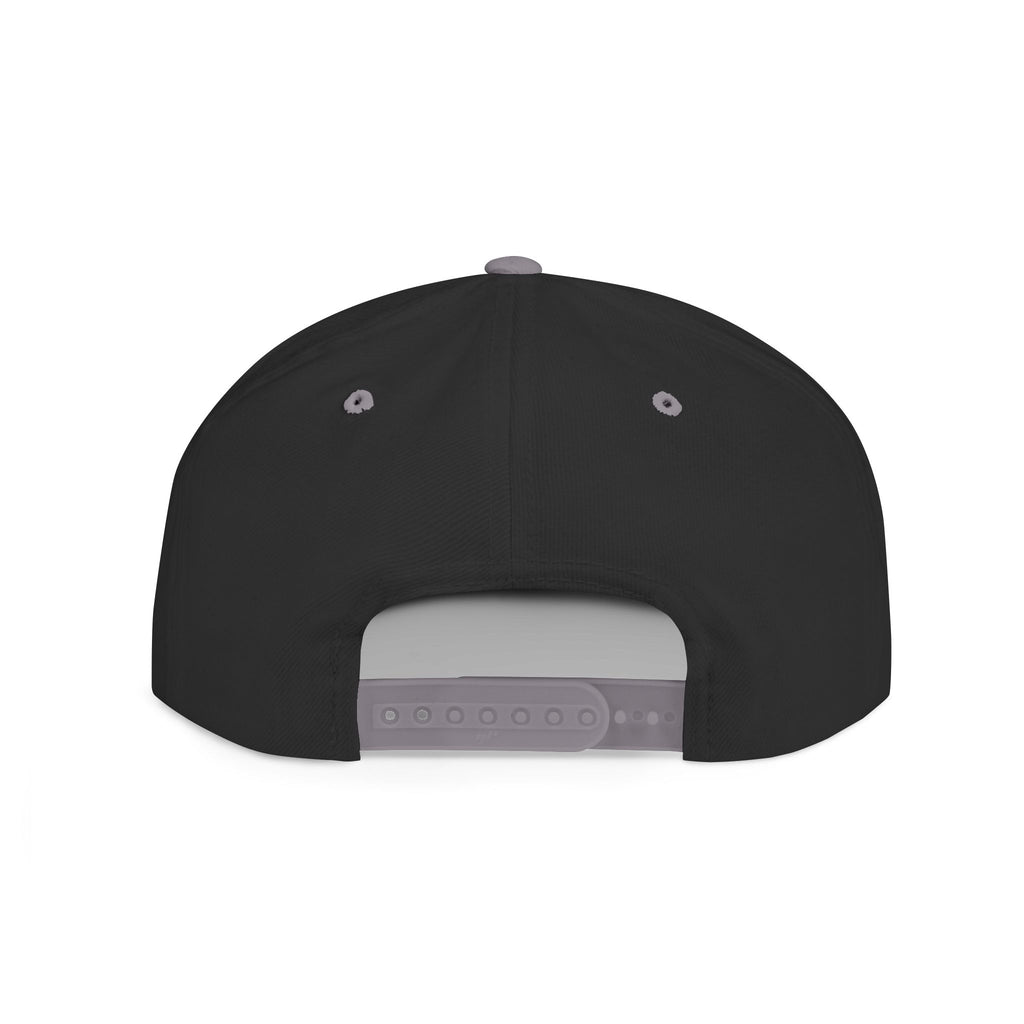 Built by Consistency Flat Bill Snapback Hat — Mountain Logo Adjustable Trucker Cap