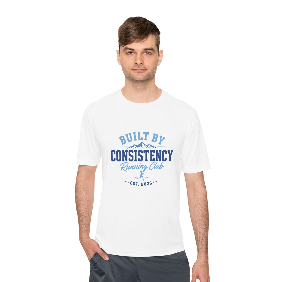 Built By Consistency Running Club Tee — Moisture-Wicking Performance Shirt