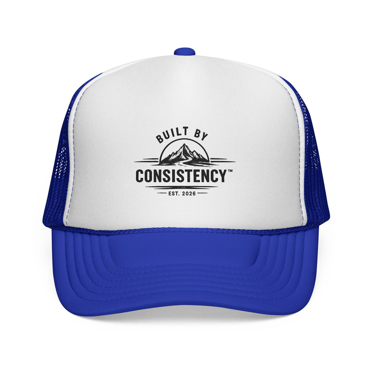 Built By Consistency Trucker Hat — Motivational Outdoor Mesh Cap