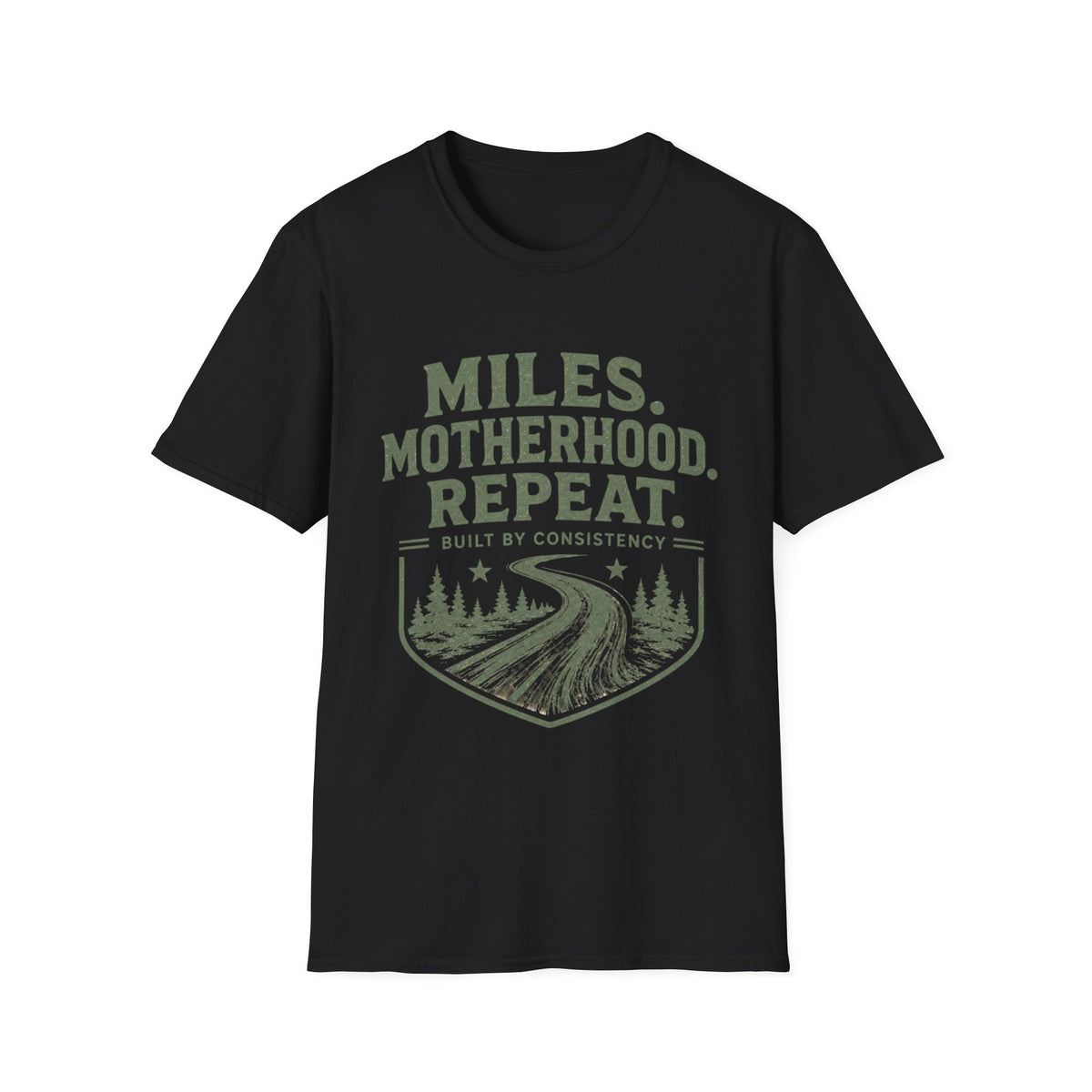 Miles. Motherhood. Repeat. T-Shirt — Inspirational Running Mom Tee