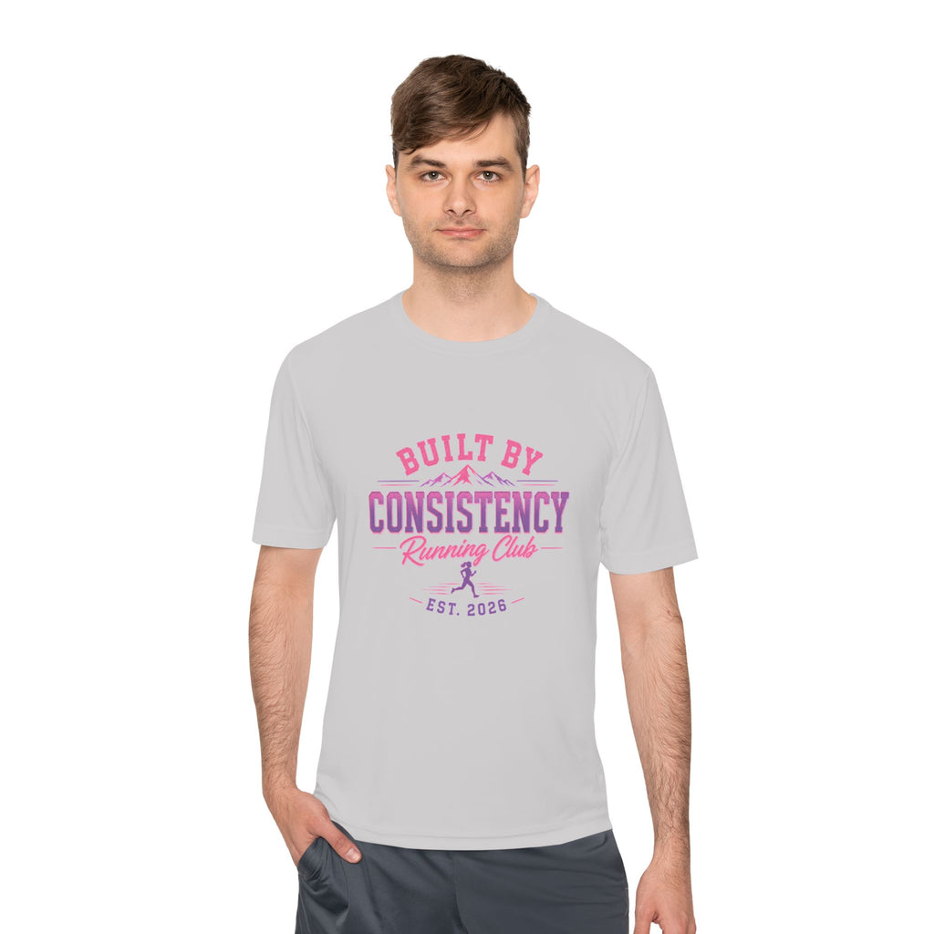 Built By Consistency Running Club Tee — Moisture-Wicking Performance Shirt