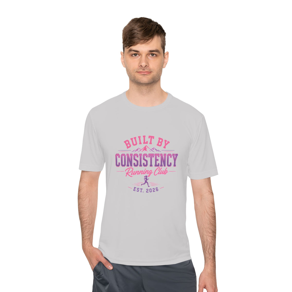 Built By Consistency Running Club Tee — Moisture-Wicking Performance Shirt