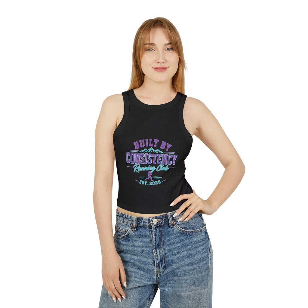 Built by Consistency Running Club Tank Top — Women's Racer Crop