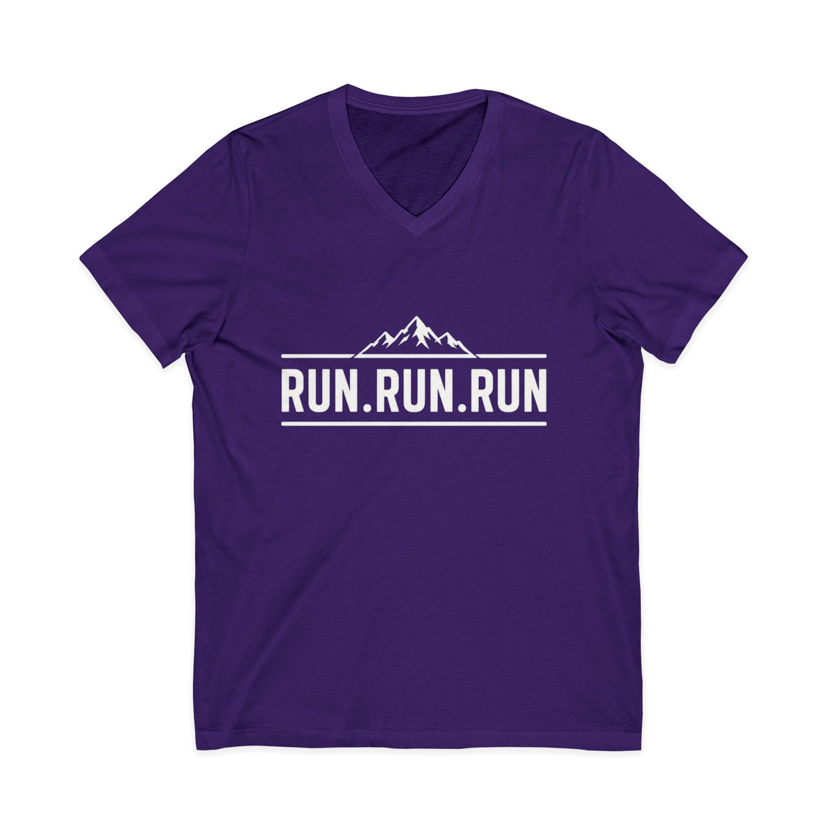 Run.Run.Run V-Neck Tee — "When Your Legs Are Tired, Run With Your Heart" Running Shirt