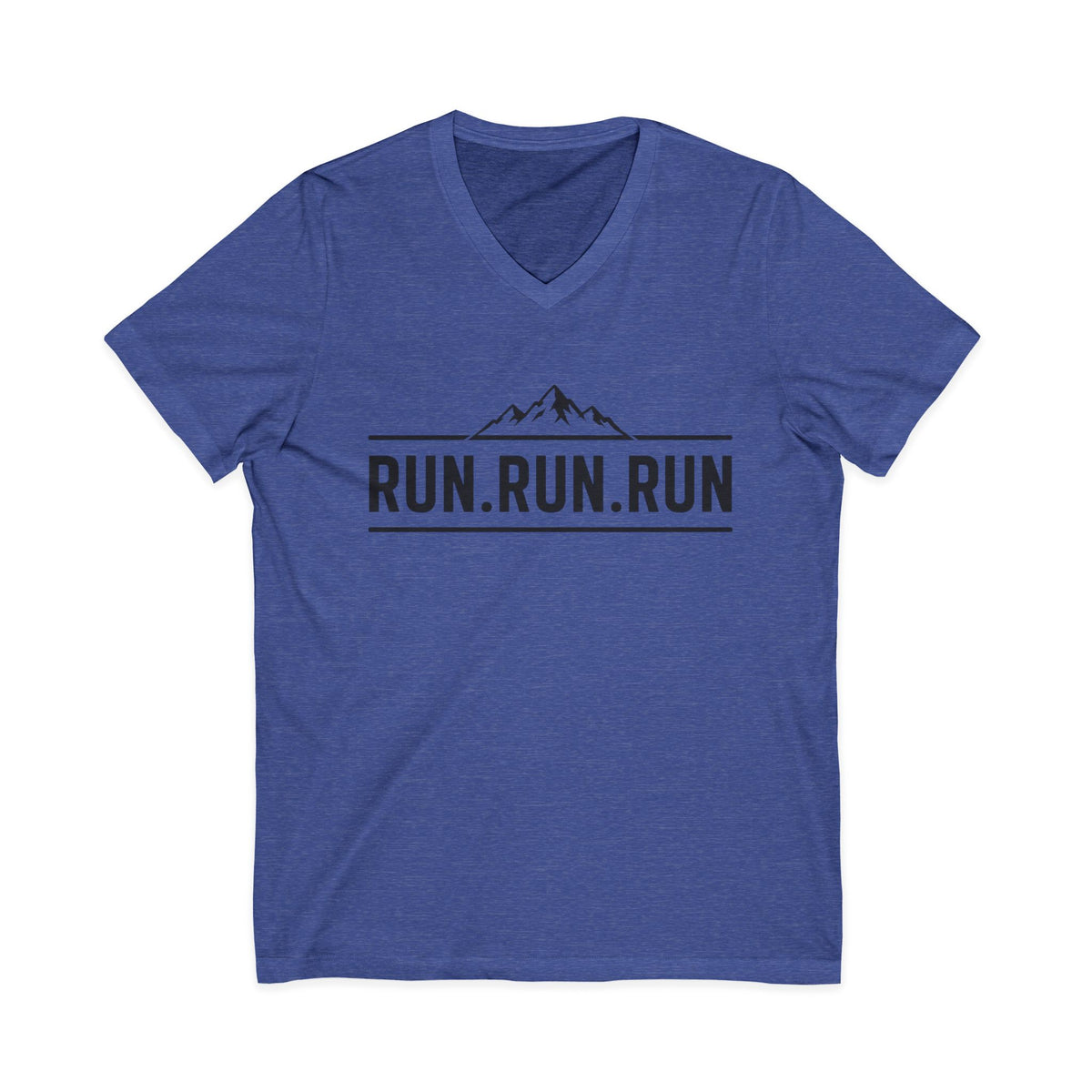 Run.Run.Run V-Neck Tee — "When Your Legs Are Tired, Run With Your Heart" Running Shirt