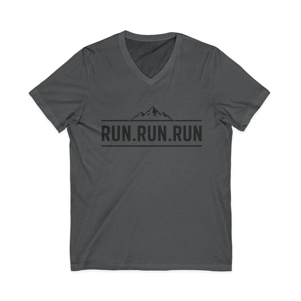 Run.Run.Run V-Neck Tee — "When Your Legs Are Tired, Run With Your Heart" Running Shirt