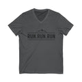Run.Run.Run V-Neck Tee — "When Your Legs Are Tired, Run With Your Heart" Running Shirt