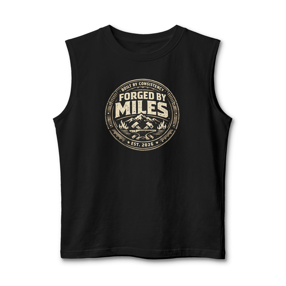 Forged by Miles Muscle Tank — Adventure Mountains Graphic Tank Top