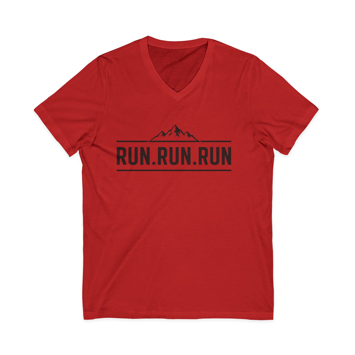 Run.Run.Run V-Neck Tee — "When Your Legs Are Tired, Run With Your Heart" Running Shirt