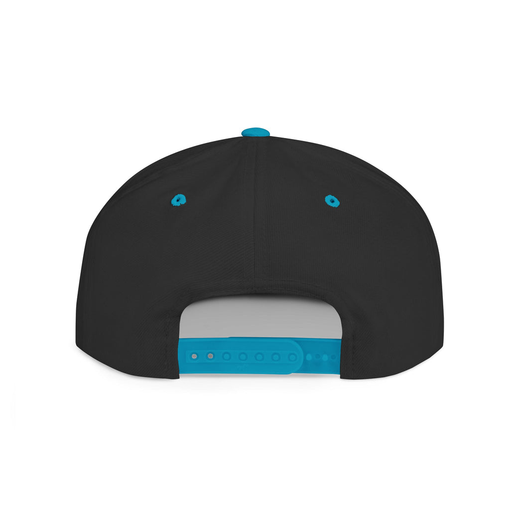 Built by Consistency Flat Bill Snapback Hat — Mountain Logo Adjustable Trucker Cap