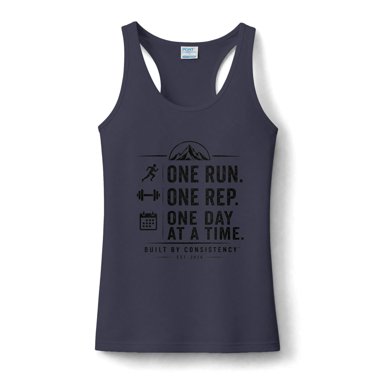 Running Tank Top — "One Run. One Rep. One Day at a Time." Motivational Women's Performance Tank