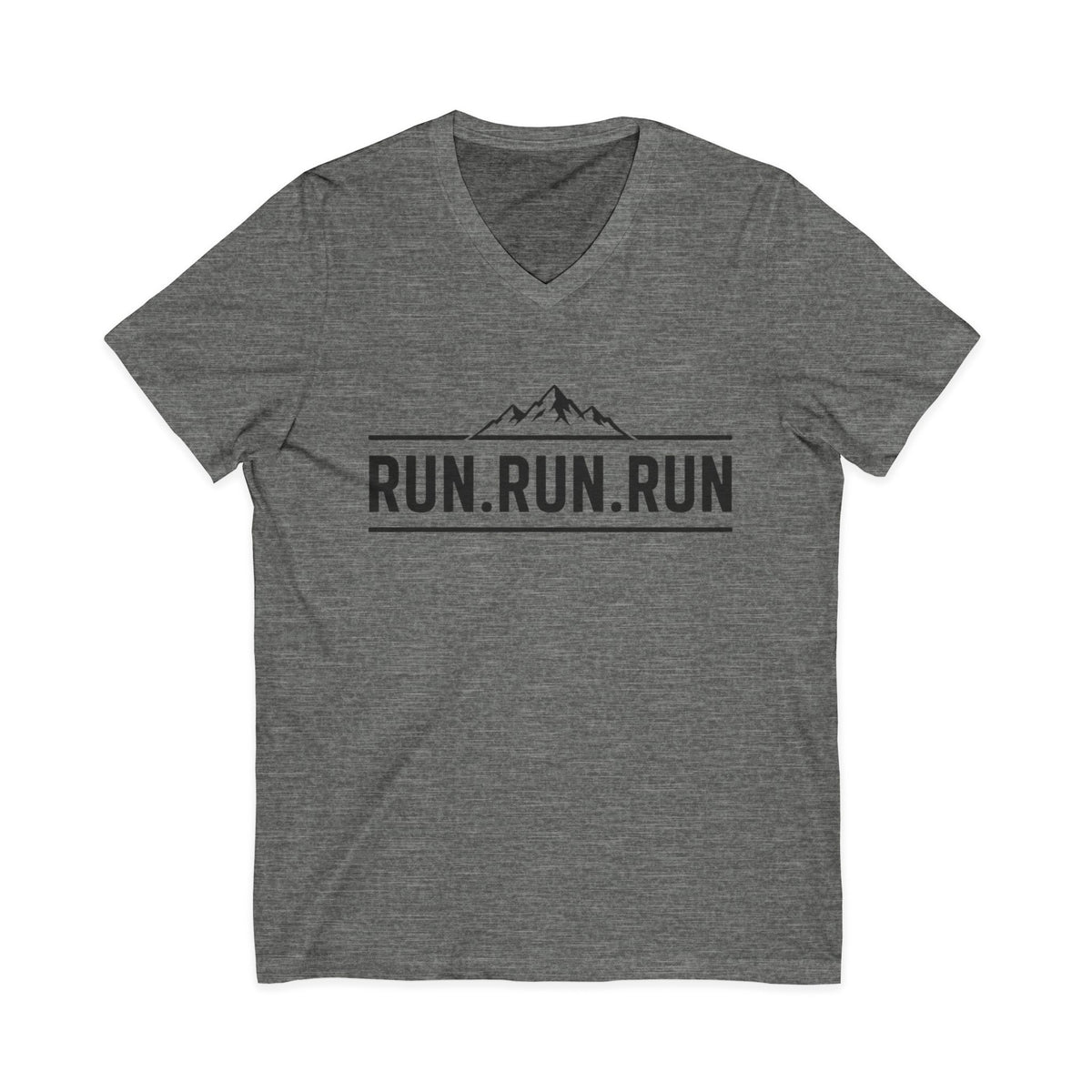 Run.Run.Run V-Neck Tee — "When Your Legs Are Tired, Run With Your Heart" Running Shirt