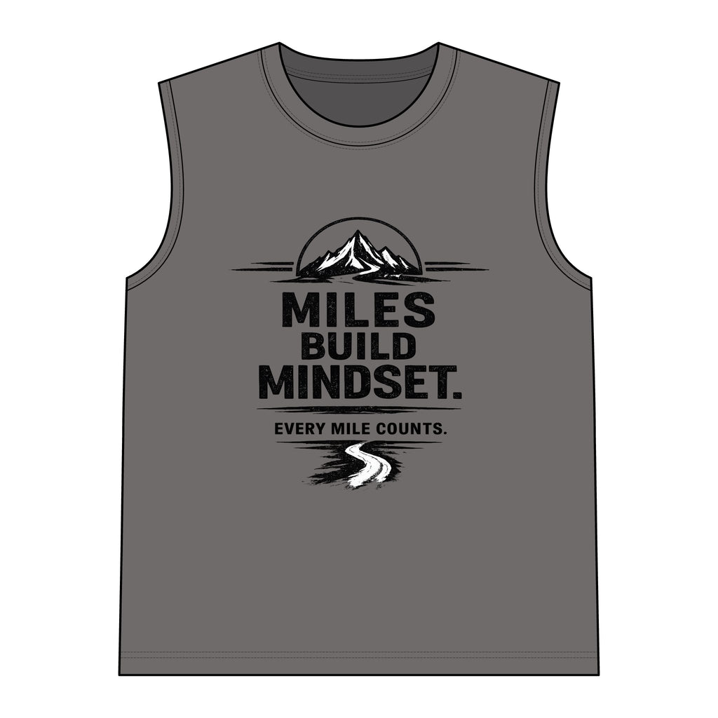 Miles Build Mindset Muscle Tank — Women’s Running Tank Top ("Every Mile Counts")