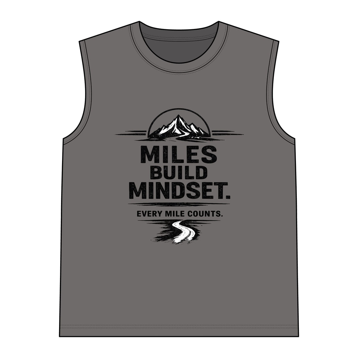 Miles Build Mindset Muscle Tank — Women’s Running Tank Top ("Every Mile Counts")