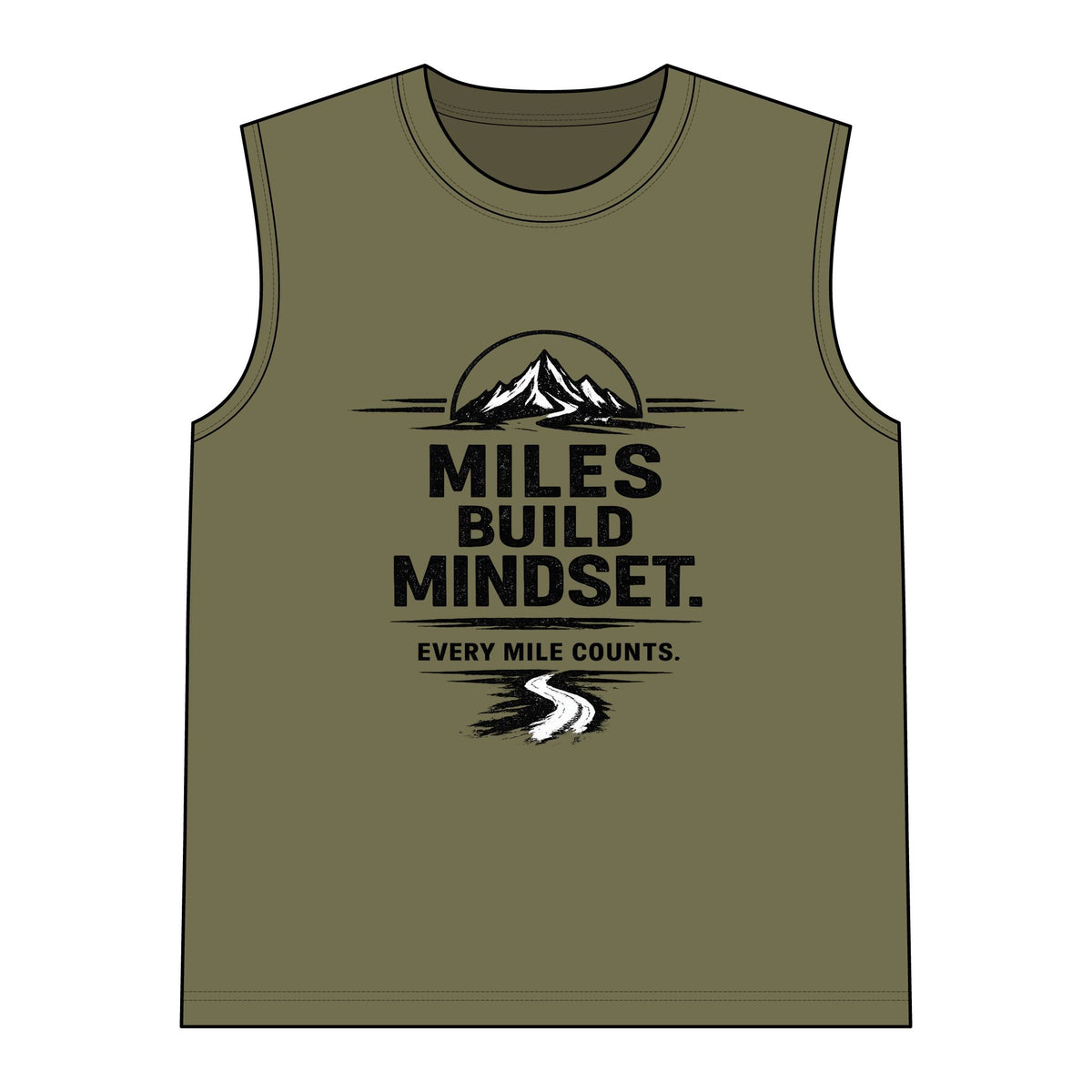 Miles Build Mindset Muscle Tank — Women’s Running Tank Top ("Every Mile Counts")