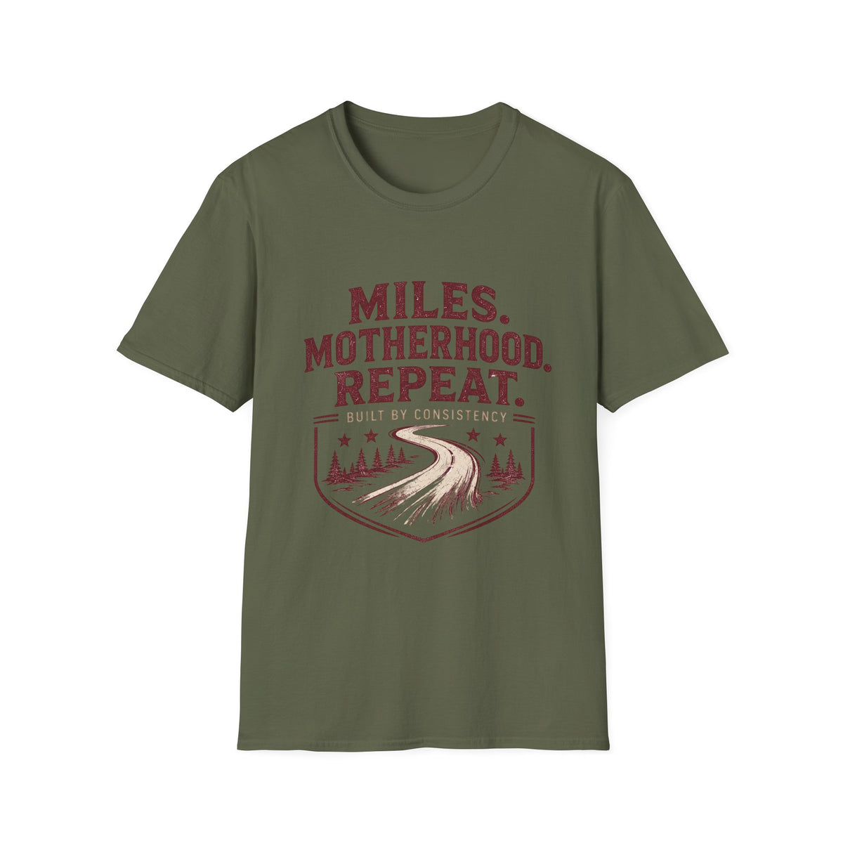 Miles. Motherhood. Repeat. T-Shirt — Inspirational Running Mom Tee