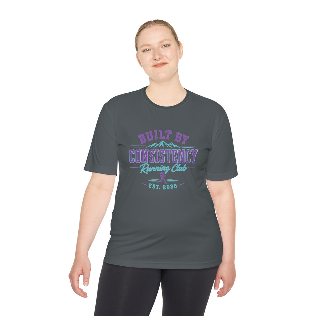 Built By Consistency Running Club Tee — Moisture-Wicking Performance Shirt