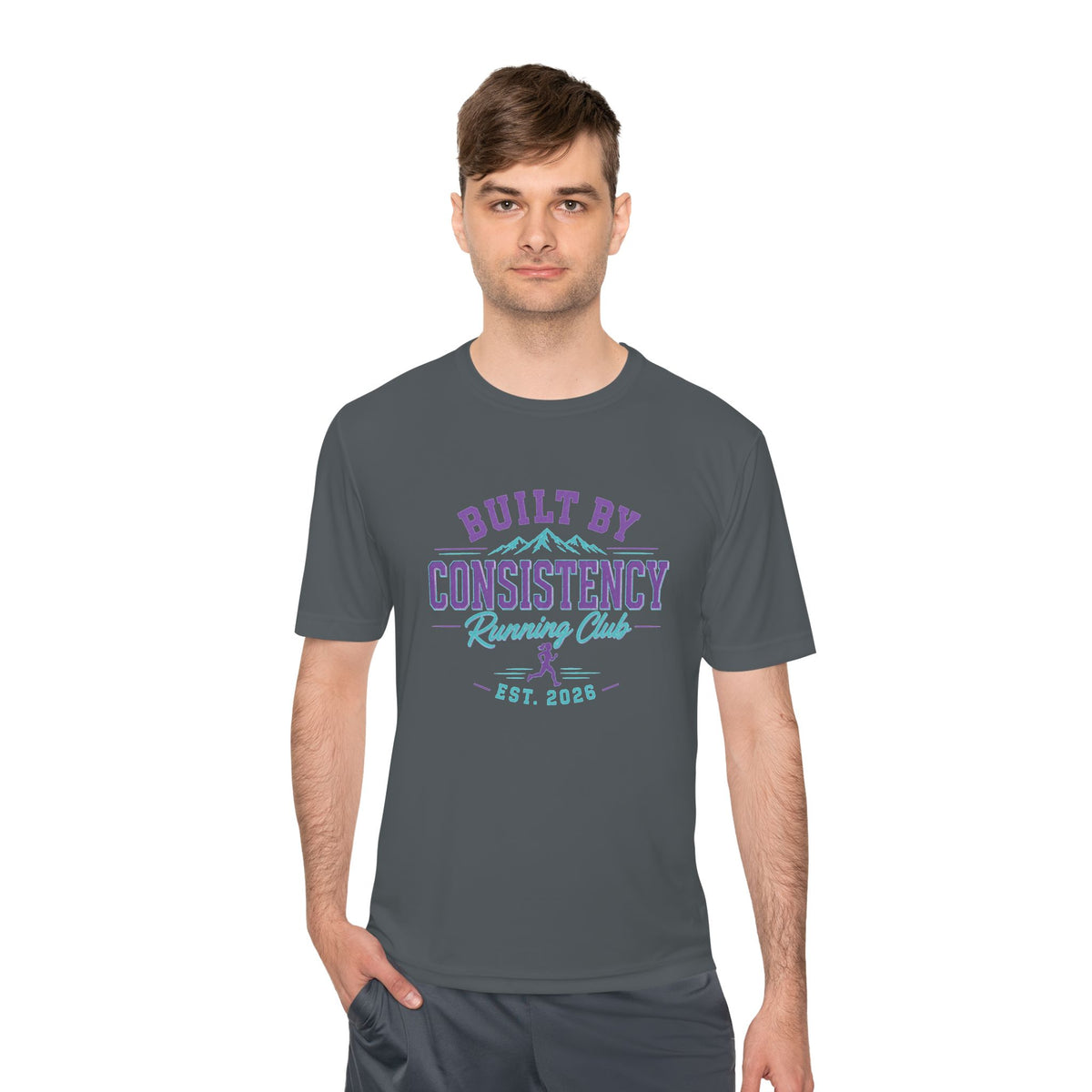 Built By Consistency Running Club Tee — Moisture-Wicking Performance Shirt