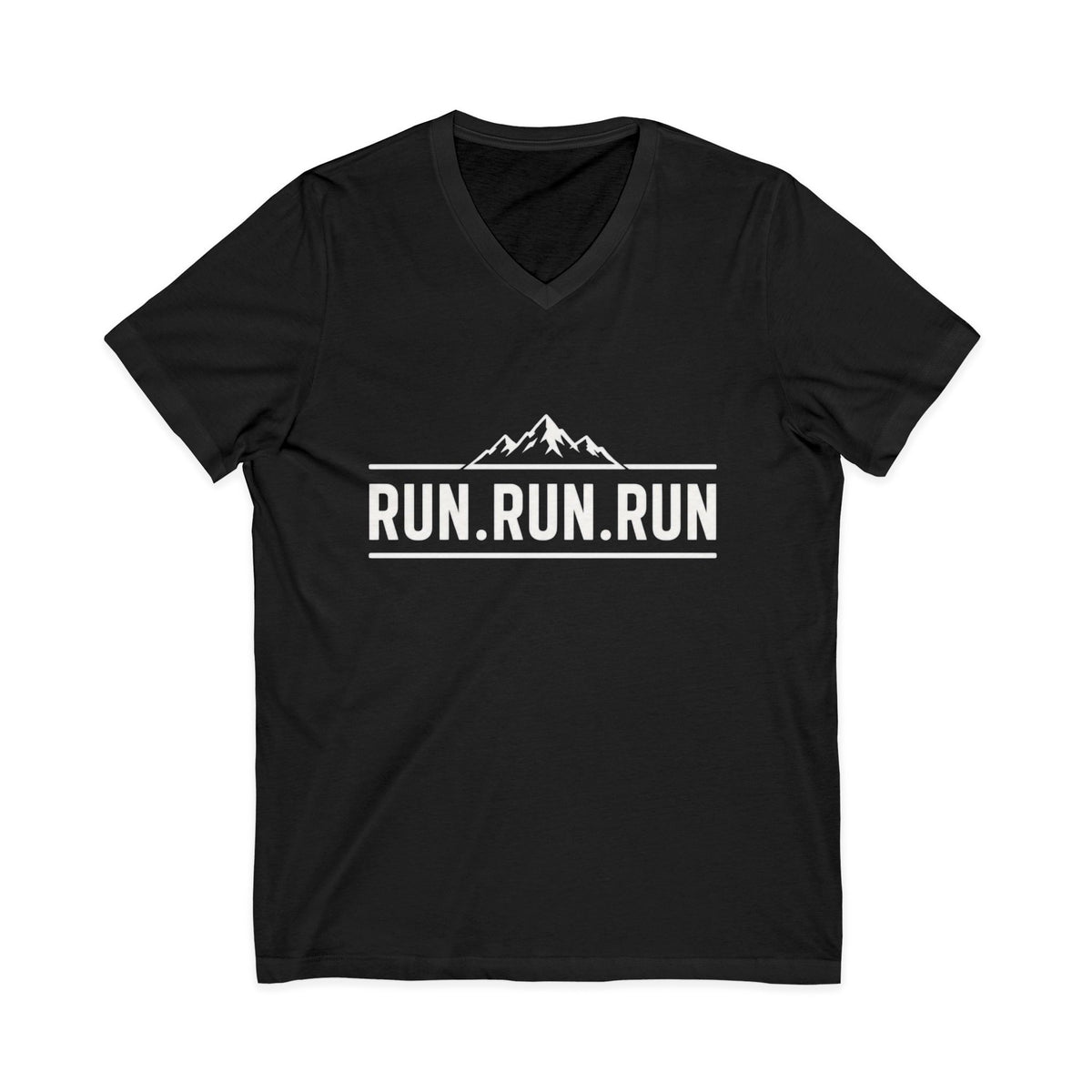 Run.Run.Run V-Neck Tee — "When Your Legs Are Tired, Run With Your Heart" Running Shirt