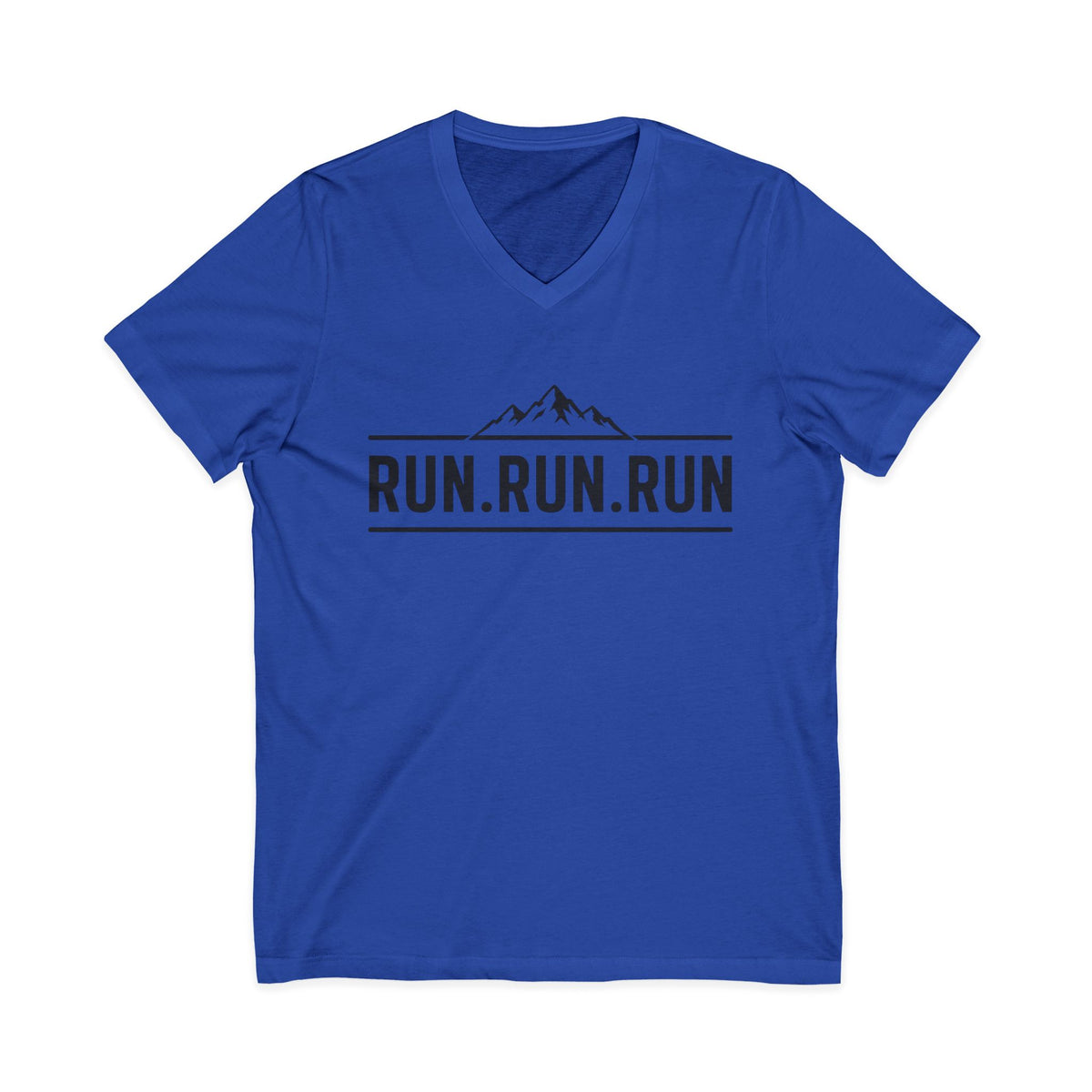 Run.Run.Run V-Neck Tee — "When Your Legs Are Tired, Run With Your Heart" Running Shirt
